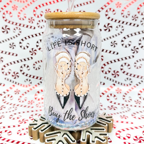 Fashion Art Glass Jar Tumbler with Straw-New - Picture 3 of 3